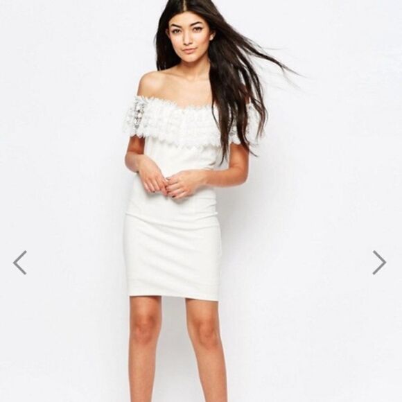 Revolve WYLDR Mailey White Lace Bodycon Sheath Dress Size S - Picture 1 of 15